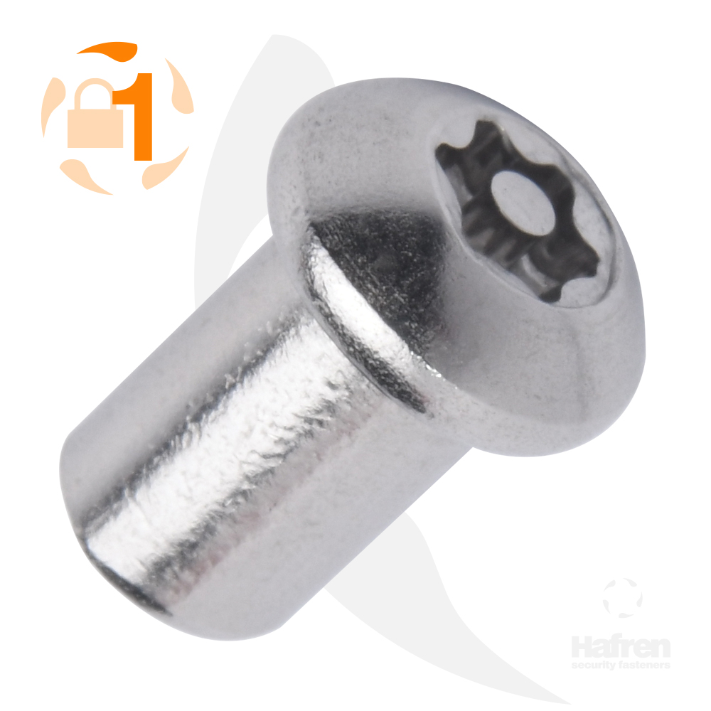 M4 x 10mm Button Head A2 Stainless Steel 6-Lobe Pin Barrel Nut