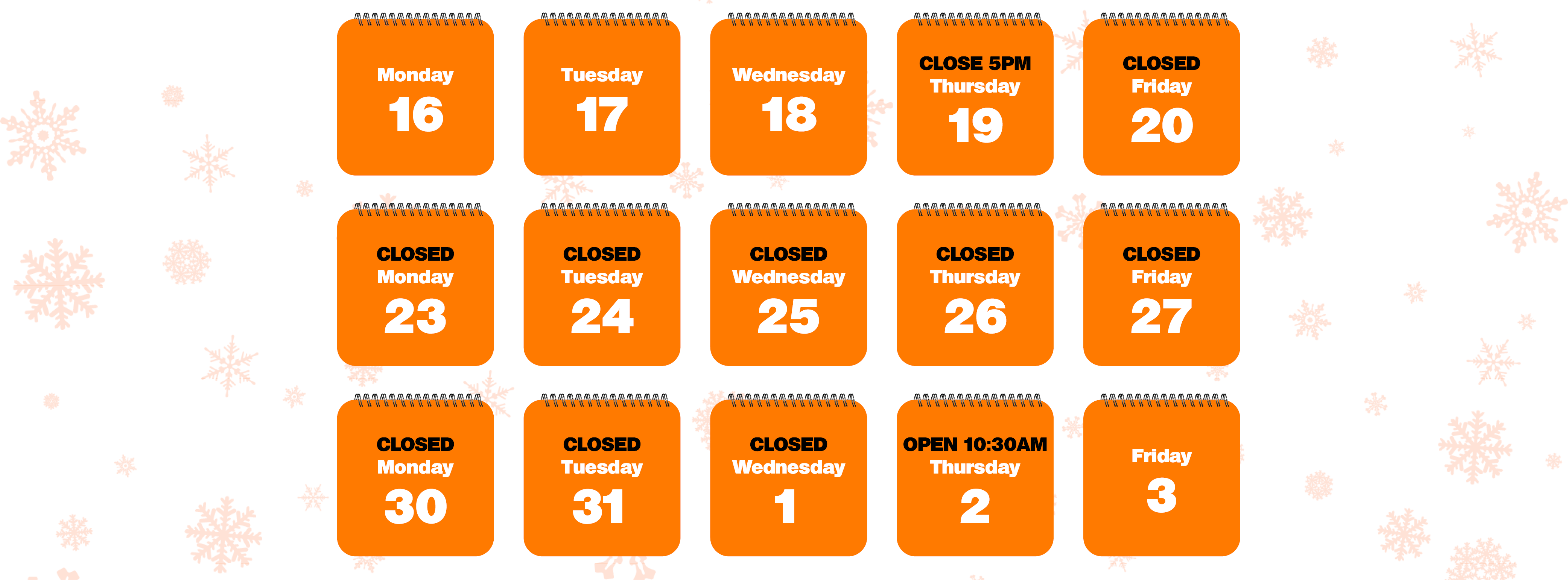 Hafren Winter Closing Times 2024-25